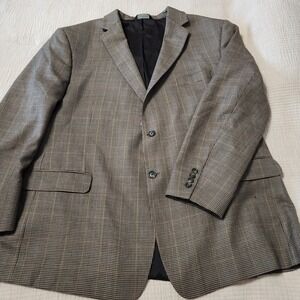 Joseph A Banks Houndstooth Wool Blazer Sports Coat 52R